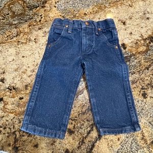 Like New Wrangler Cowboy Baby Toddler Denim Blue Jeans 12 month 1T Boy Girl EXC